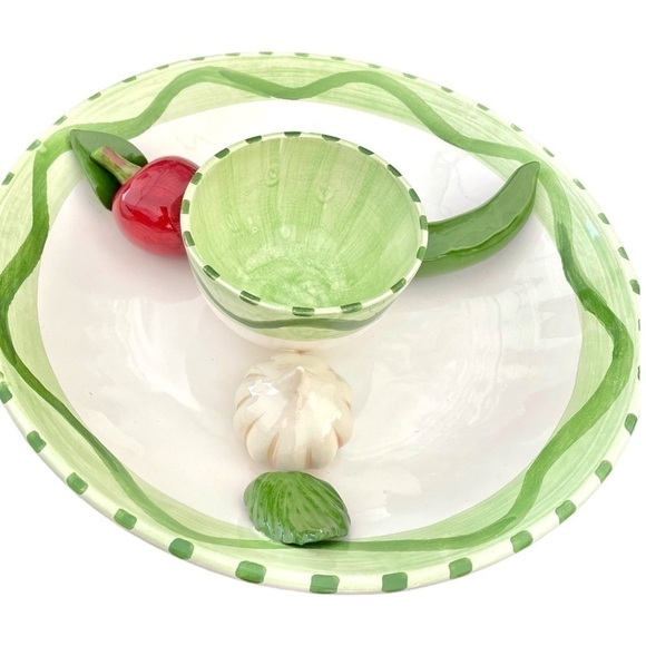 BRIGGS Pottery chip and dip, excellent condition, no chips, fairly heavy - Picture 2 of 7